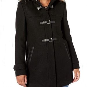 Women’s black wool peacoat size Large